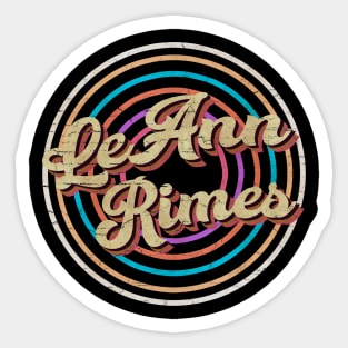 vintage circle line color LeAnn Rimes Sticker